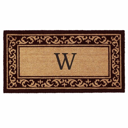 Monogram Door Mat, Black, Natural, 24 in W x 48 in L